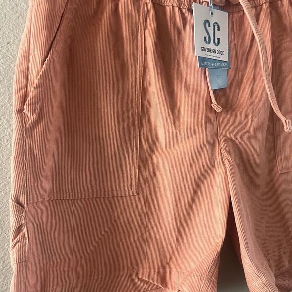NEW Women's Sovereign Code SZ Large Cargo Cord Shorts Coral Adjustable Waistband - Picture 9 of 16